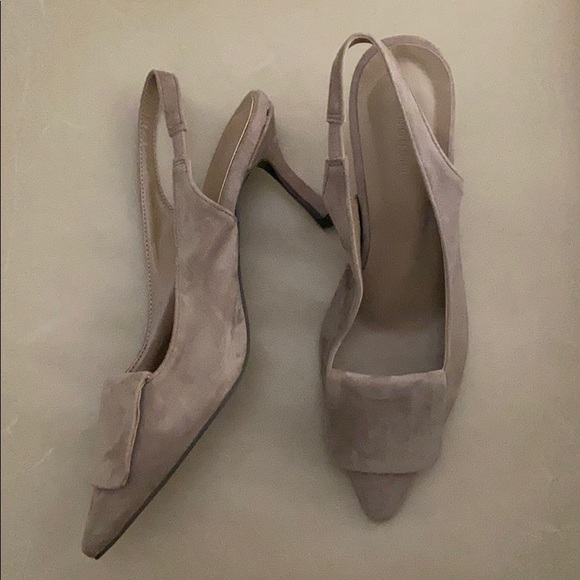nouvel Shoes - NOUVELLE sling back suede heels